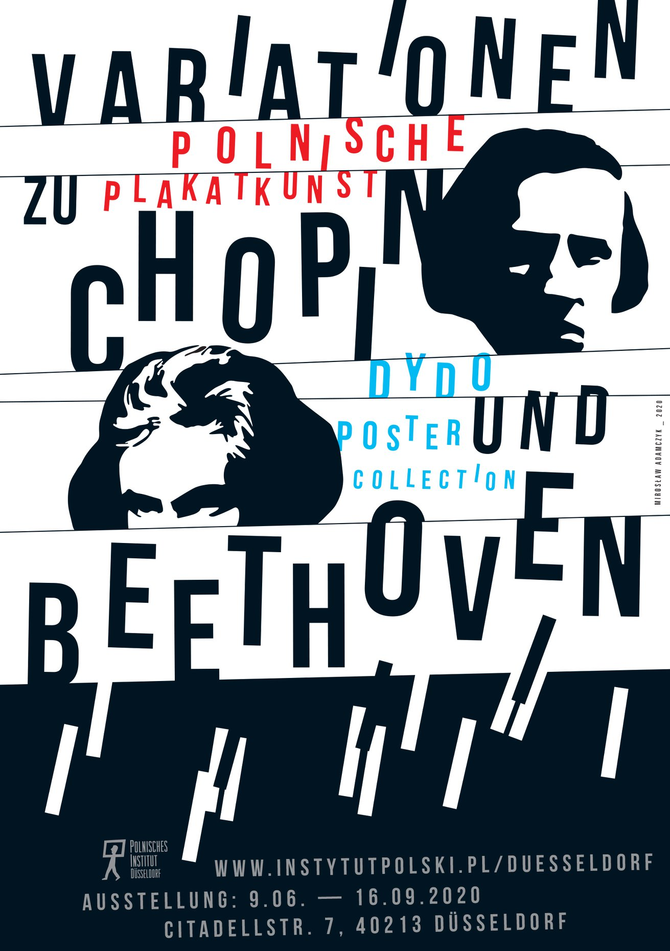 Chopin & Beethoven in Polish poster art / Dusseldorf